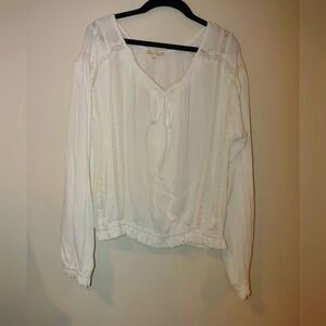 Hem & Thread Elegant White Women's Top, Size Small